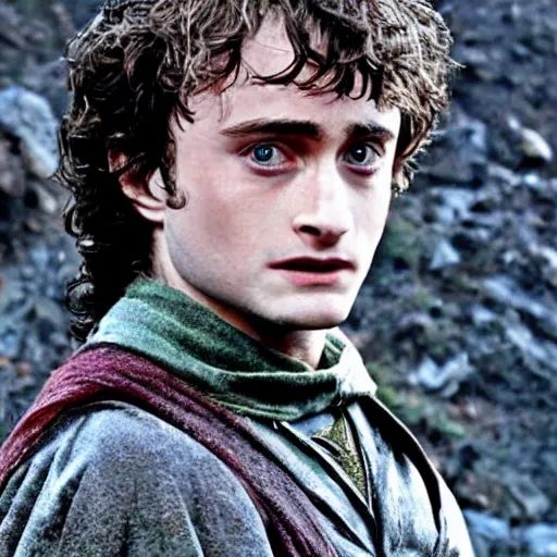 Image similar to Daniel Radcliffe as Frodo in lord of the rings