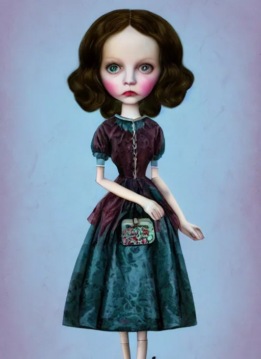 Image similar to alice little as a mark ryden doll, detailed digital art, trending on Artstation