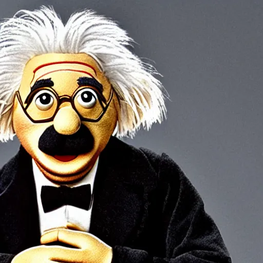 Prompt: muppet of Albert Einstein