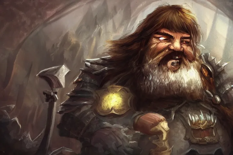 Prompt: mighty dwarf, trending on art station, fantasy