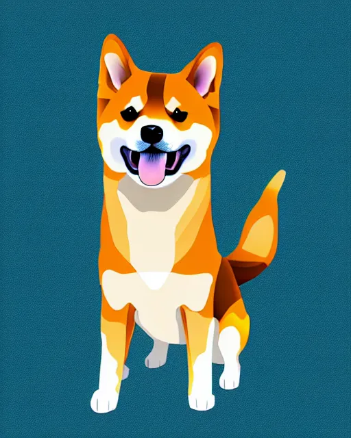 Image similar to vector illustration of a chibi shiba inu dog,