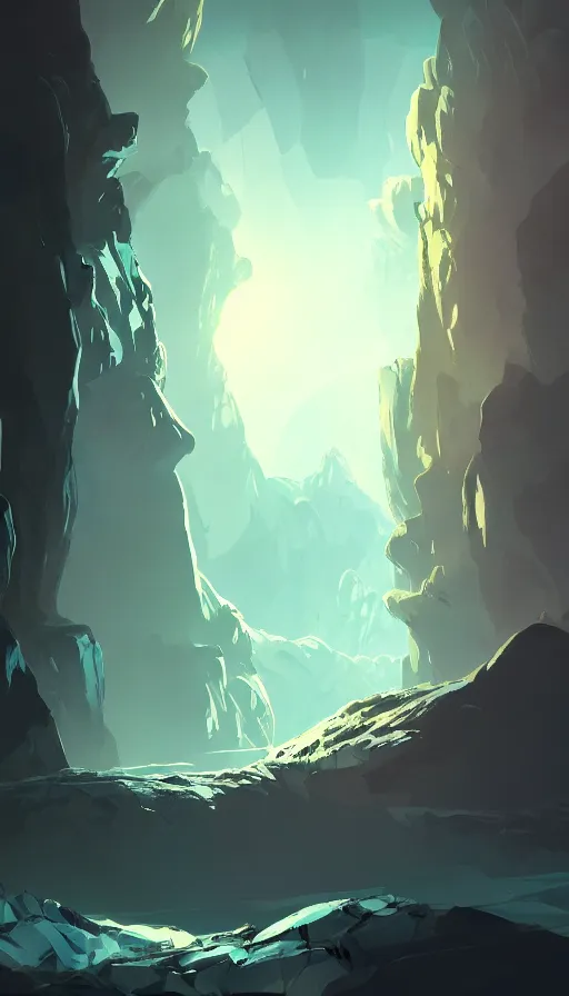 Image similar to concept art by jama jurabaev, cel shaded, cinematic shot, trending on artstation, high quality, brush stroke, lonely crystal cave under moonlight reflection, and the streams are dotted with stars