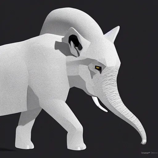 Prompt: a wolf merged with an elephant, photomorph artwork