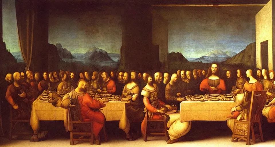 Image similar to painting of the final dinner, leonardo da vinci