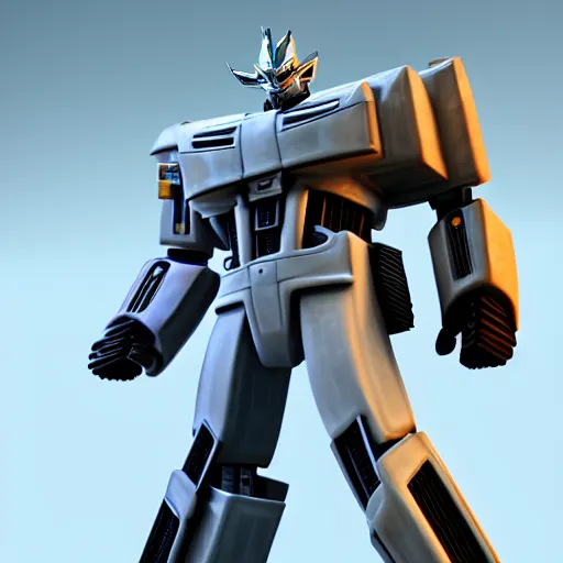 Image similar to transformers, 3d character model, epic, 3d render, white background, shadows