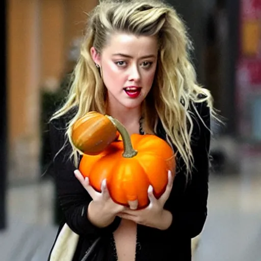 Image similar to amber heard as a gourd is a gourd intercross hybrid