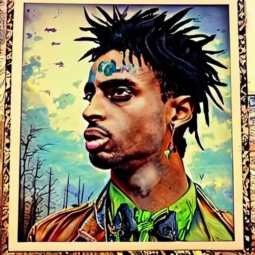 Image similar to playboi carti painted by abney park 4 k detailed super realistic