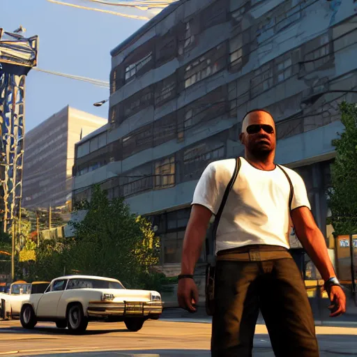 Image similar to screenshot of Grand Theft Auto: Kingston, for ps5, Highly Detailed, Unreal engine 5, HD, 8k, GTX 3090,