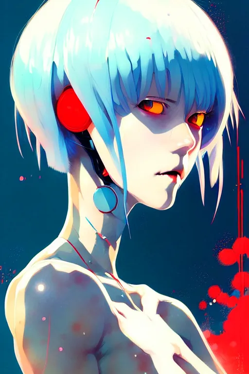 Image similar to a ultradetailed beautiful panting of rei ayanami, by conrad roset, greg rutkowski and makoto shinkai, trending on artstation