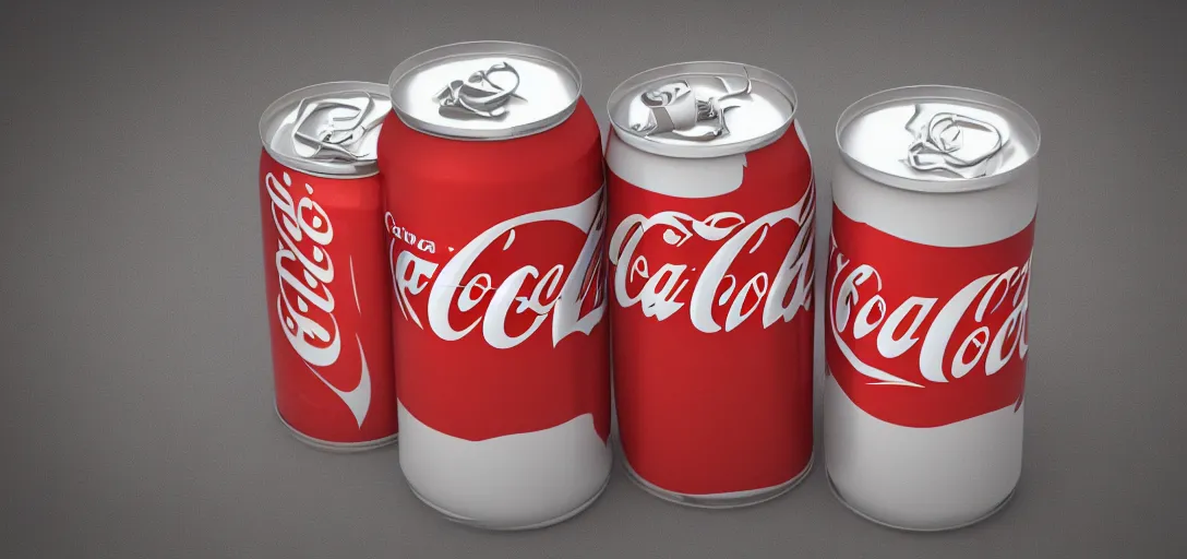 Image similar to 3 d render of a can of coke