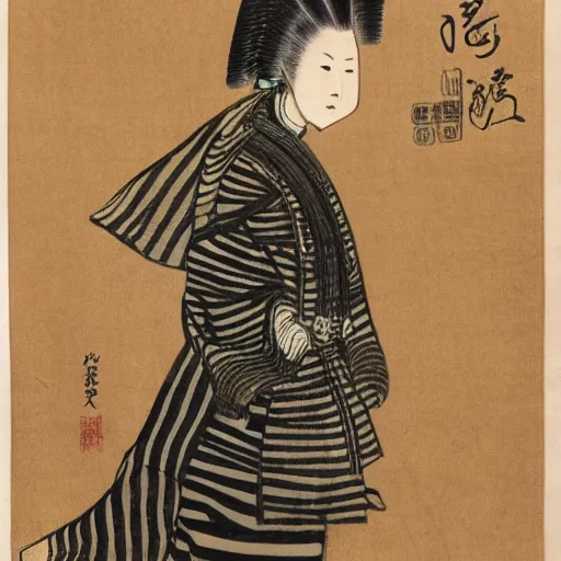 Image similar to a woman drawn by shin - ichi sakamoto, extremely detailed, year 1 7 0 0, exorbitant fashion