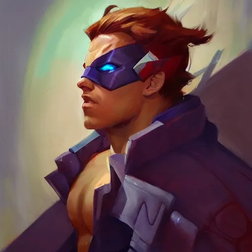 Prompt: Greg Manchess portrait painting of Gambit as Overwatch character, medium shot, asymmetrical, profile picture, Organic Painting, sunny day, Matte Painting, bold shapes, hard edges, street art, trending on artstation, by Huang Guangjian and Gil Elvgren and Sachin Teng