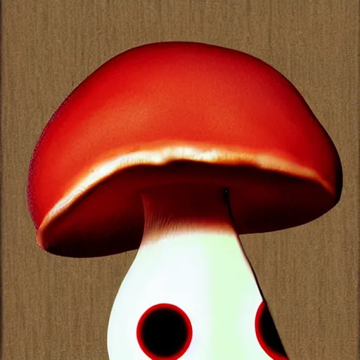 Image similar to digital art, mushroom with googly eyes