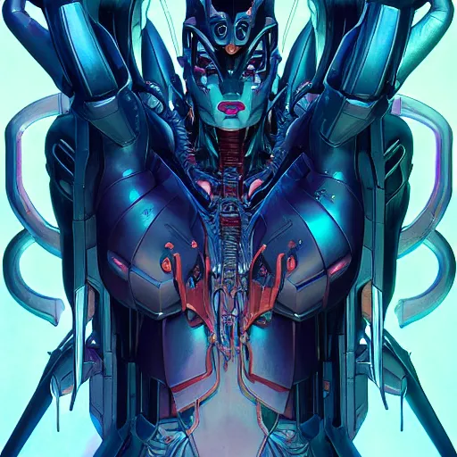 Image similar to chtulhu decepticon portrait by charles vess and james jean and erik jones and rhads, inspired byy ghost in the shell, 3 d octane render, beeple, beautiful fine face features, intricate high details, sharp, ultradetailed