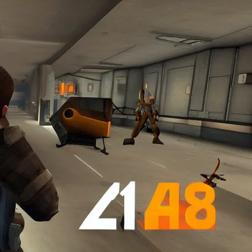 Prompt: Half life 2 on a nintendo 64