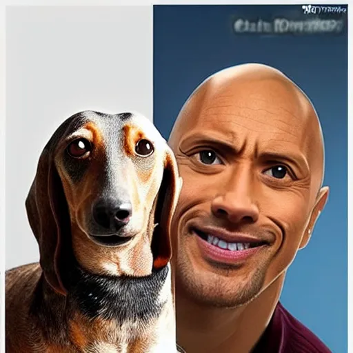 Image similar to Dwayne The Rock Johnson mixed with a dachshund