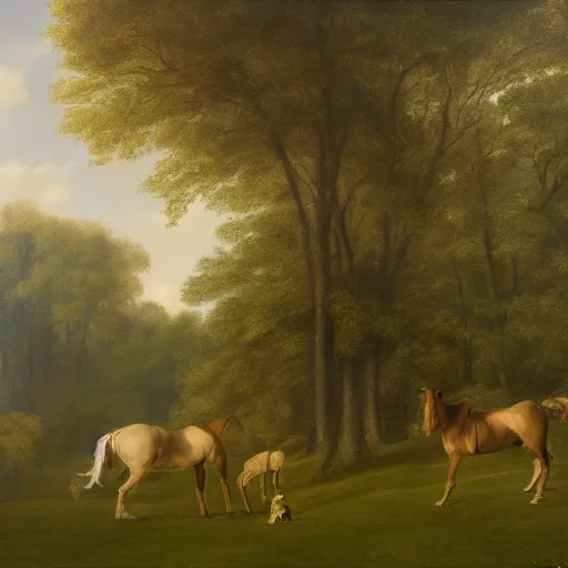Prompt: Trees, oil on canvas, by George Stubbs, trending on ArtStation, conceptart, masterpiece, detailed, cinematic composition, rule of thirds, 8K, no frames,