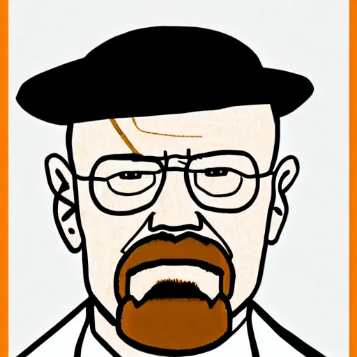 Prompt: ms paint walter white, poorly drawn