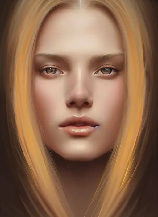 Prompt: beautiful feminine face! portrait of young woman blessed by god with ever - increasing physical mental perfection, blonde, symmetrical! intricate, elegant features, highly detailed, holy perfection!! smile, digital painting, artstation, concept art, smooth, sharp focus, illustration, art by artgerm and greg rutkowski and alphonse mucha