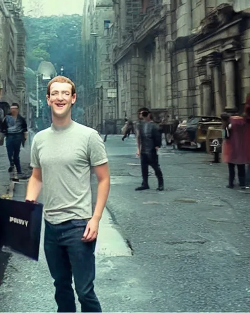 Prompt: a screen shot from the movie where mark zuckerberg plays harry potter