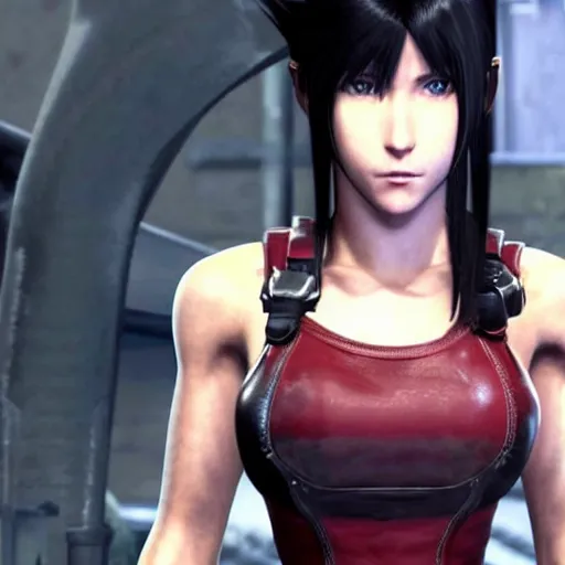 Image similar to Tifa Lockhart's redesign from Final Fantasy VII Remake (2020)