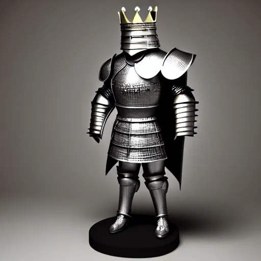 Image similar to full - body - front - shot, donald trump, knight'armor, crown