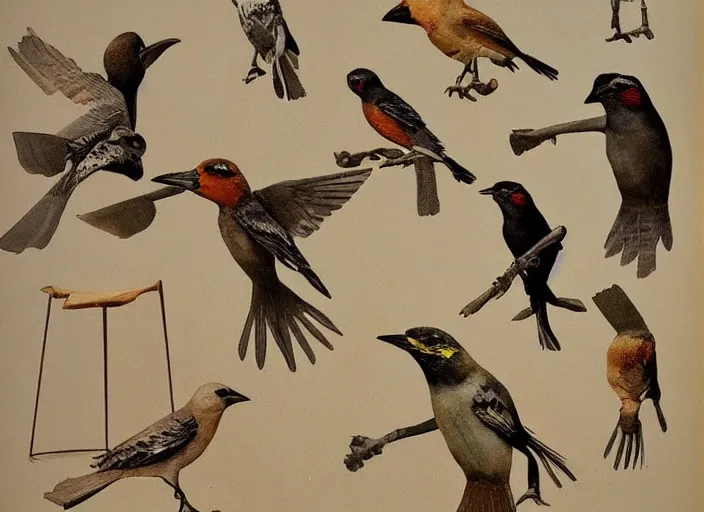 Image similar to birds with arms