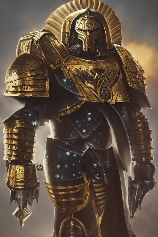 Image similar to armor portrait heros warhammer 4 0 k horus heresy fanart - the primarchs emperor by johannes helgeson animated with vfx concept artist & illustrator global illumination ray tracing hdr fanart arstation zbrush central hardmesh 8 k octane renderer comics stylized