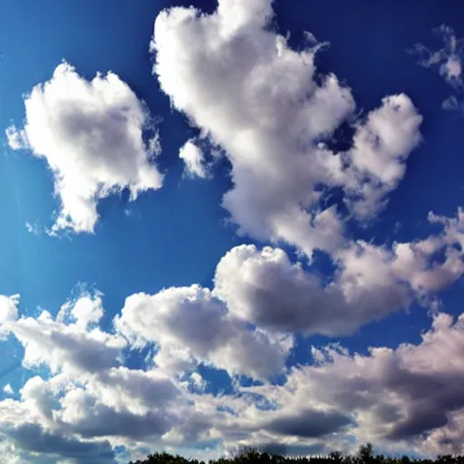 Prompt: heart shaped clouds, photo