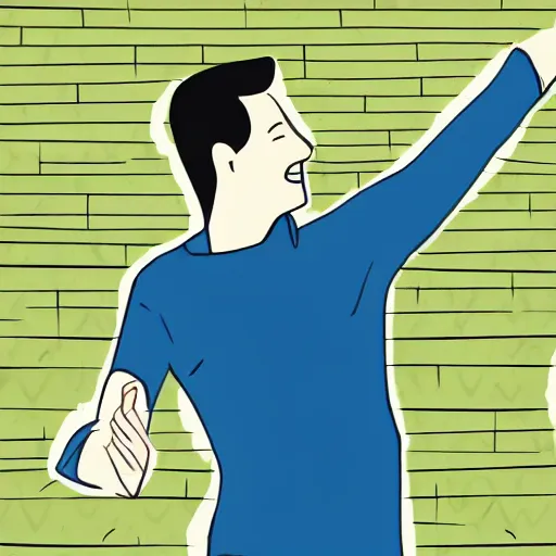 Prompt: wikihow illustration of a man dancing