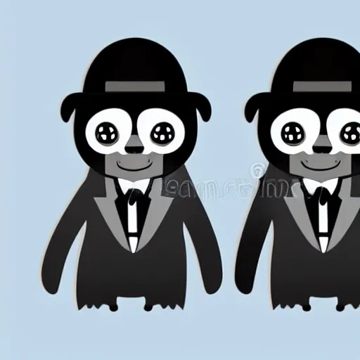 Image similar to sloth wearing tuxedo, 3 d logo, vector illustration, aesthetic, minimalistic