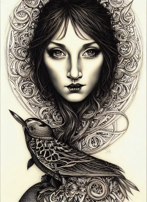 Image similar to a portrait of a pretty young lady by aaron horkey