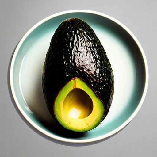 Image similar to an avocado with the face of nathan fillion, professional food photography