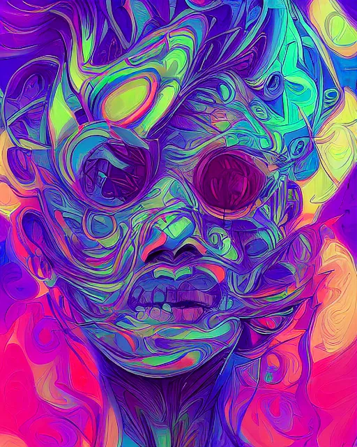 Prompt: communication, digital artwork, trending on artstation, beautiful artwork, psychedelic colorization, influenced by mario martinez