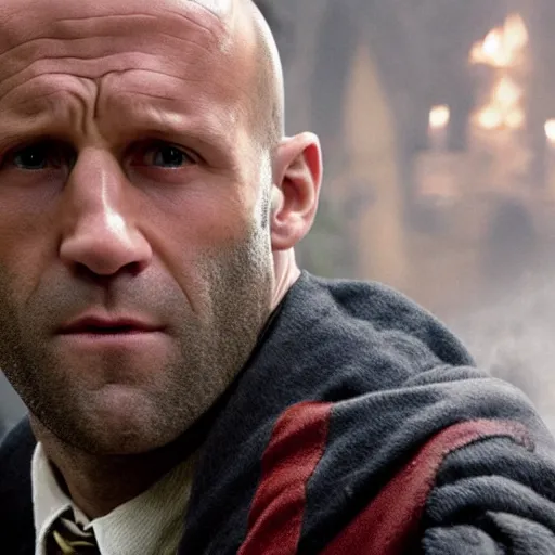 Image similar to Harry Potter starring Jason Statham,