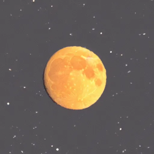 Image similar to an telescope image of a cheese moon