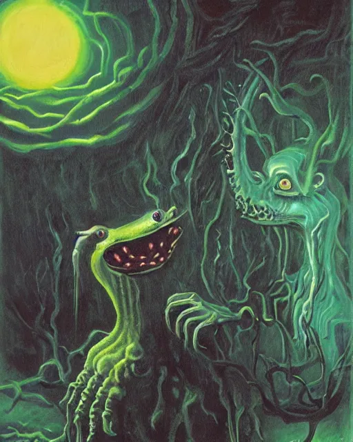 Prompt: a painting of a strange creature by h. p. lovecraft