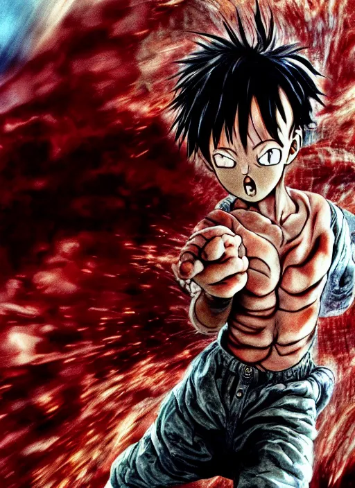 Image similar to Hyperrealistic photograph of Tetsuo from the manga Akira, hyper detailled, 4k