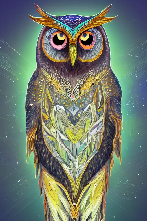 Image similar to radiant owl, highly detailed, digital art, sharp focus, trending on art station