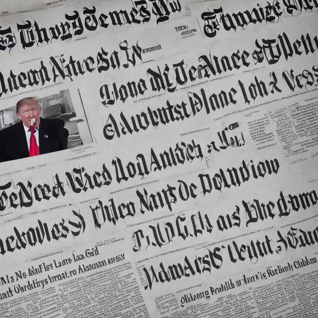 Prompt: nytimes headline image for files seized from trump are part of espionage act inquiry
