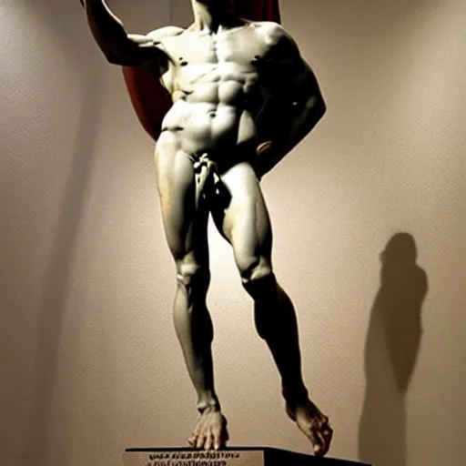 Image similar to david of michelangelo but with a very big aparatus