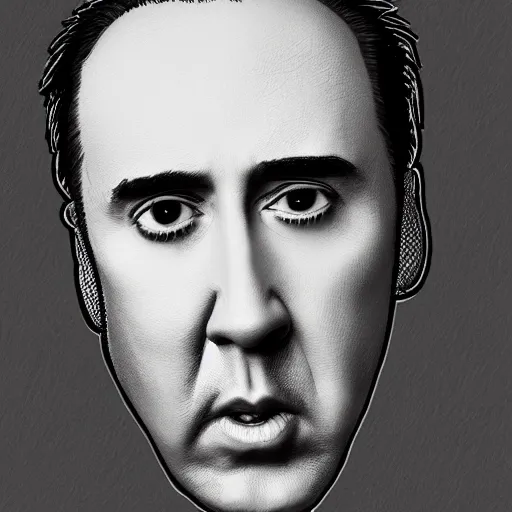 Prompt: Drinking from bottle liquid with face Nicolas Cage. Surrealism. Surreal drawing. Digital art, from artstation