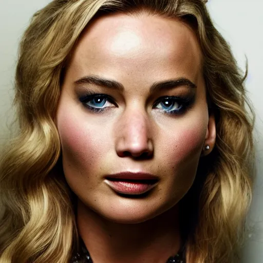 Image similar to a woman who is a genetic combination of jennifer lawrence margot robbie laura bailey pokimane, medium shot, detailed eyes,