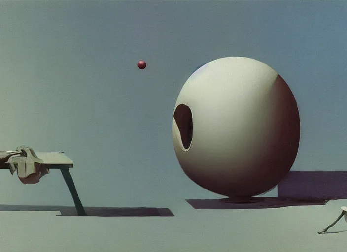 Prompt: spherical goo rounded spheres melting Edward Hopper and James Gilleard, Zdzislaw Beksinski highly detailed