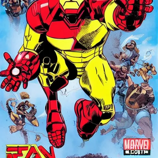 Image similar to fat iron man mcu