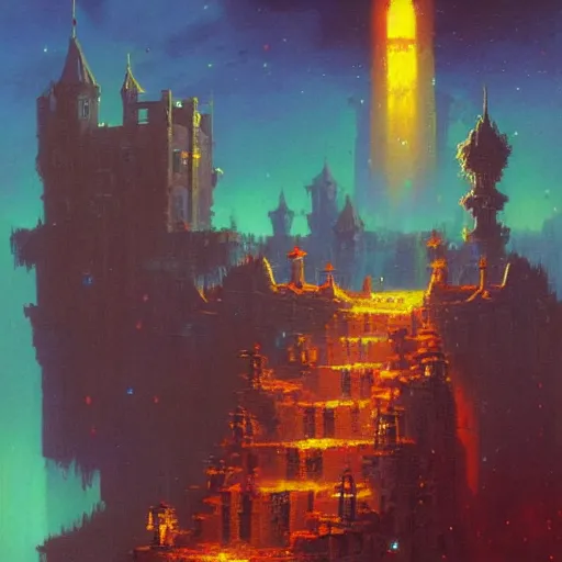 Image similar to a large walking castle by paul lehr