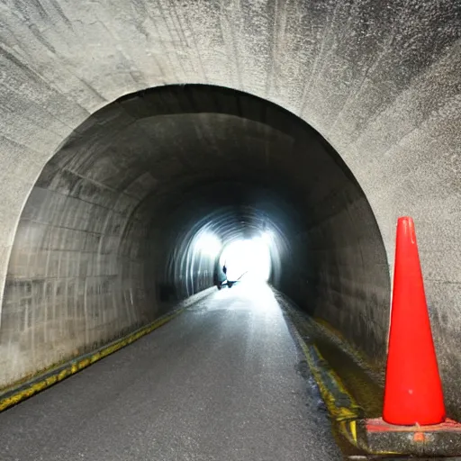 Prompt: a tunnel being closed for safety reasons scotland