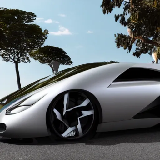 Prompt: a supercar for disabled people with built in wheelchair, photorealistic