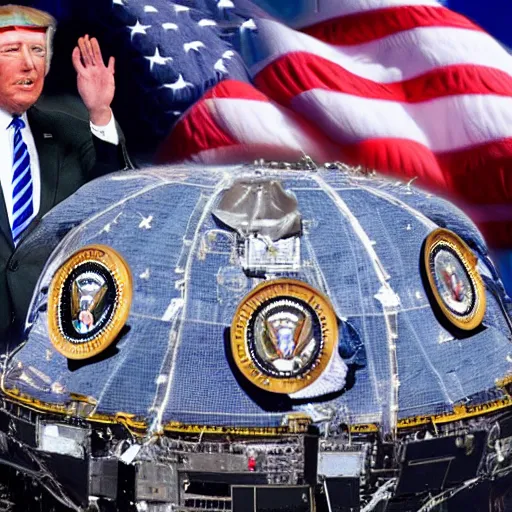 Prompt: us president talks to aliens visiting from space