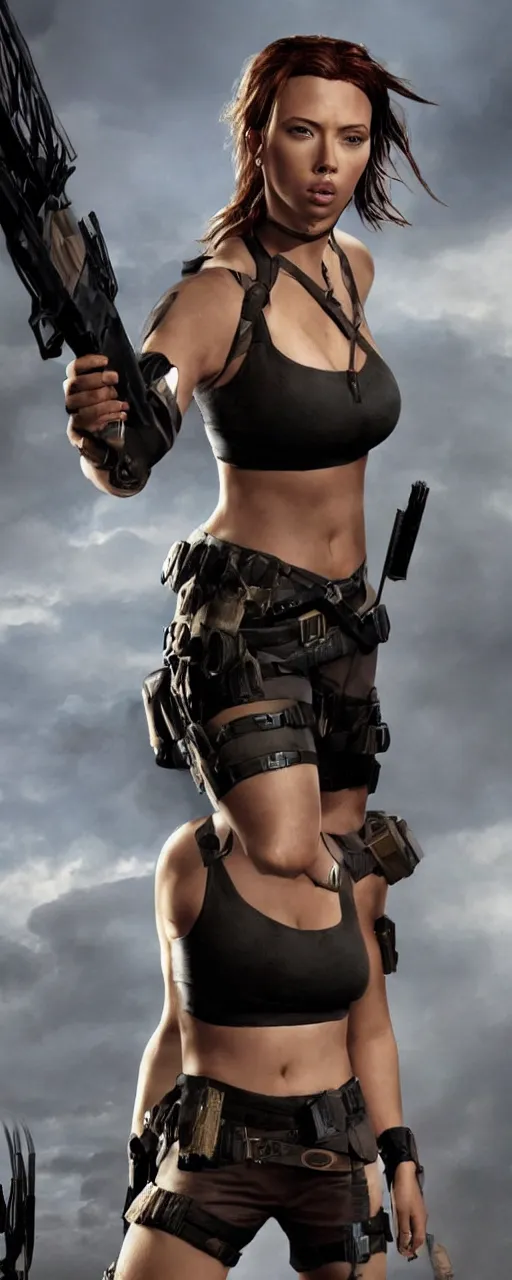 Prompt: Scarlet Johansson as Lara Croft,